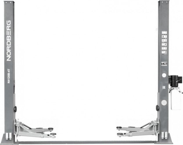 Подъемник автомобильный NORDBERG N4120BE-4G 380v 2х стоечный 4т с электростопорами (серый) ЦБ-00017063