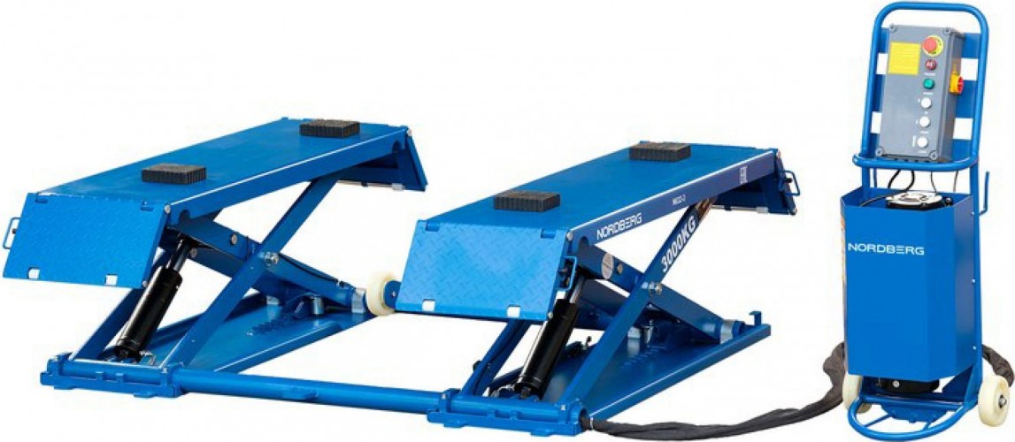 Подъемник автомобильный NORDBERG N632-3B ножничный 3т, 380в, синий, (ст.арт. ЦБ-00008174