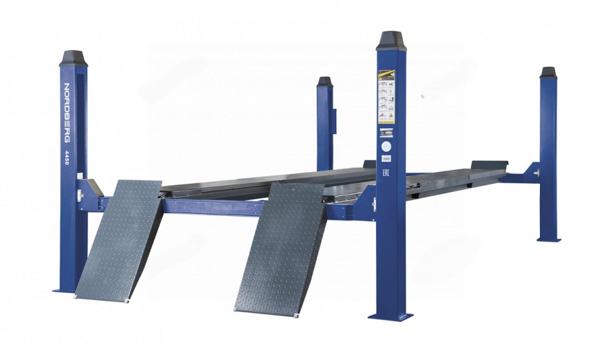 Подъемник автомобильный NORDBERG 4450_MB четырехстоечный 5 т, без траверсы, для сход-развал