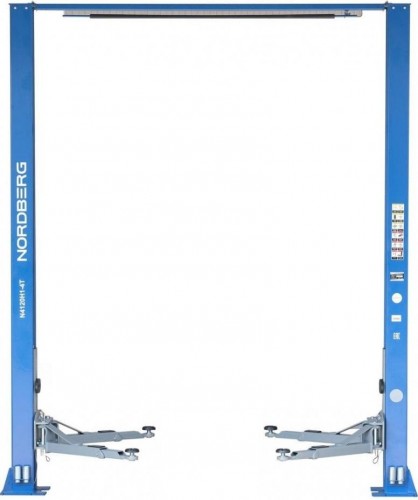 Подъемник автомобильный NORDBERG N4120H1-4B двухстоечный 4 т с верхн. синхр., (220В) синий ЦБ-00008006