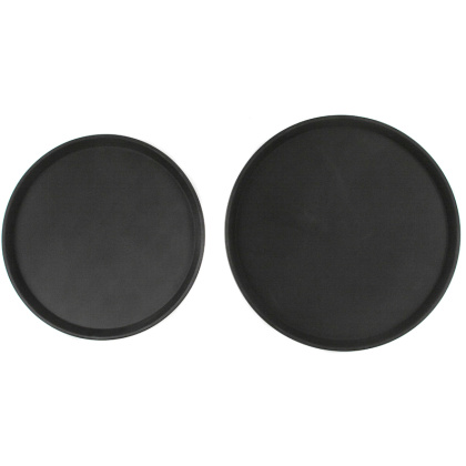 Поднос прорезиненный круглый 400х25 мм черный [1600CT Black] - изображение 3