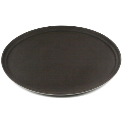 Поднос прорезиненный овальный 680х460х45 мм коричневый [2700CT Brown] - изображение 2