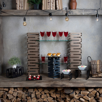 Подставка-куб фуршетная 200х200х750 мм серебро с белым Luxstahl - изображение 5