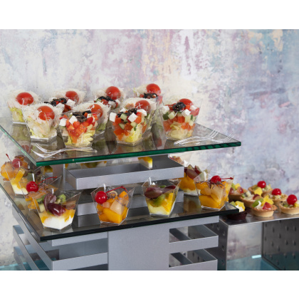 Подставка-куб фуршетная 300х300х380 мм серебро с белым Luxstahl - изображение 5