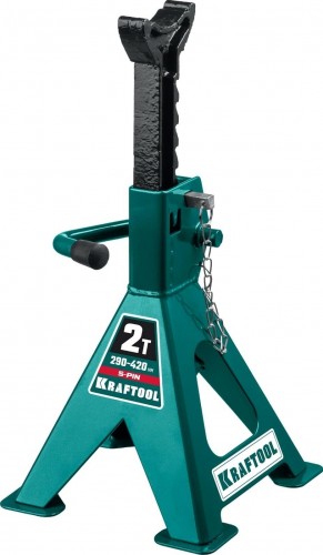 Подставка под автомобиль KRAFTOOL S-PIN страховочная усиленная со штифтом, 290-420мм, 2т 43465-2