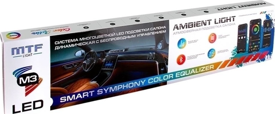 Подсветка салона MTF LIGHT SMART SYMPHONY M3, 24 элем., (полосы в двери накл. 83.5см x2, 83.5см x2) AL24C88