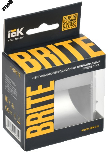Подсветка светодиодная IEK BRITE встраиваемая ПЛ20-БрА алюм. BR-FL20-K47 - изображение 2