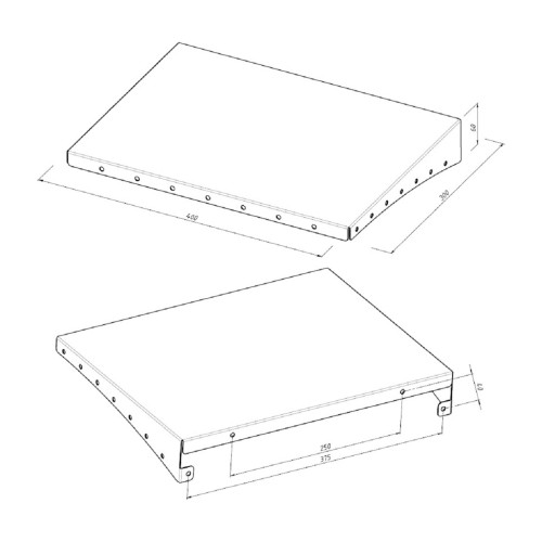 Полка для хранения EMBODIMENT EMB-TB-SH-400x300-B металлическая, настенная, черная - изображение 4
