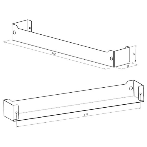 Полка для хранения EMBODIMENT EMB-TB-SH-500x78-B металлическая, настенная, черная - изображение 5