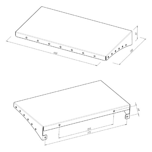 Полка для хранения EMBODIMENT EMB-TB-SH-400x220-B металлическая, настенная, черная - изображение 5
