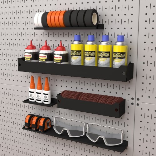 Полка для хранения EMBODIMENT EMB-TB-SH-490x70-B металлическая, настенная, черная - изображение 5