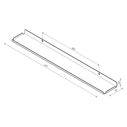 Полка для хранения EMBODIMENT EMB-TB-SH-490x70-B металлическая, настенная, черная - изображение 4
