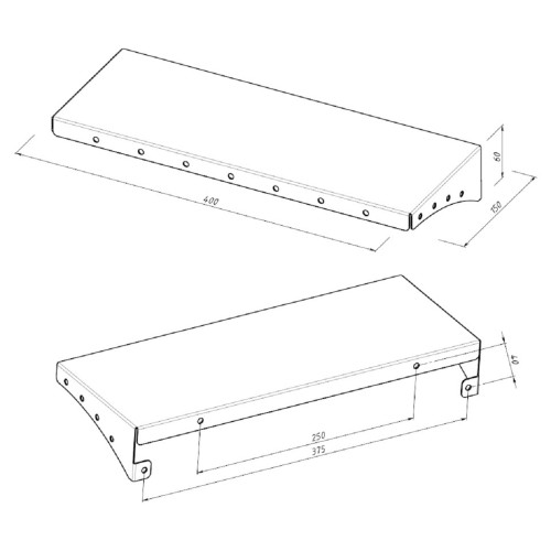 Полка для хранения EMBODIMENT EMB-TB-SH-400x150-B металлическая, настенная, черная - изображение 5