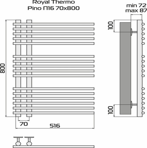 Полотенцесушитель ROYAL THERMO Pino white П16 500х800 НС-1434018 - изображение 3