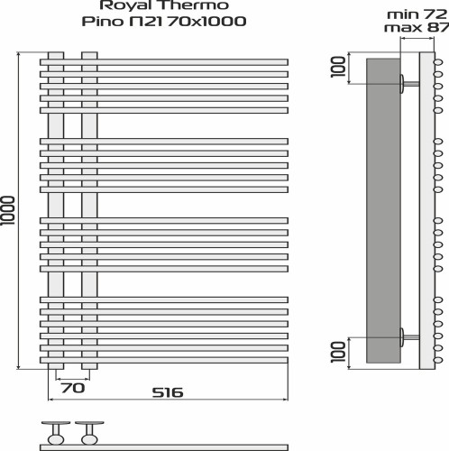 Полотенцесушитель ROYAL THERMO Pino white П21 500х1000 НС-1434024 - изображение 3