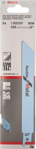 Полотна для сабельных пил BOSCH S922EF (5шт.) 2608656015 - изображение 2