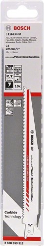 Полотна для сабельных пил BOSCH S1167XHM (уп10шт) Endurance for Wood and Metal Demolition 2608653312 - изображение 2