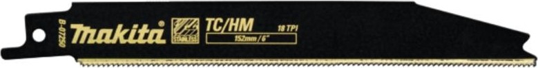 Полотна для сабельных пил MAKITA B-07250 для нержавеющей стали 152х1,0х18tpi, 2 шт.