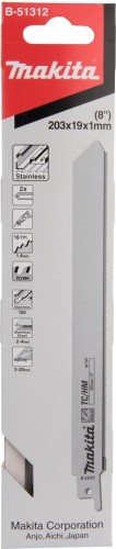 Полотна для сабельных пил MAKITA B-51312 для нержавеющей стали 203х1,0х18tpi, 2 шт. - изображение 2