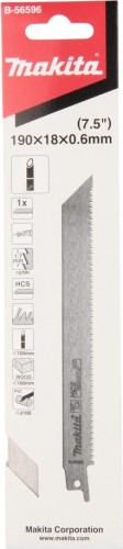 Полотна для сабельных пил MAKITA B-56596 для дерева 190х0,6х6-15tpi