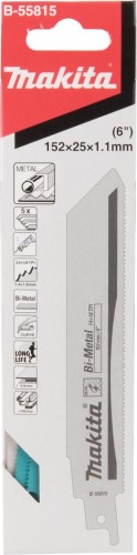 Полотна для сабельных пил MAKITA B-55815 для металла 152x1,1x14+18tpi, 5 шт. - изображение 2