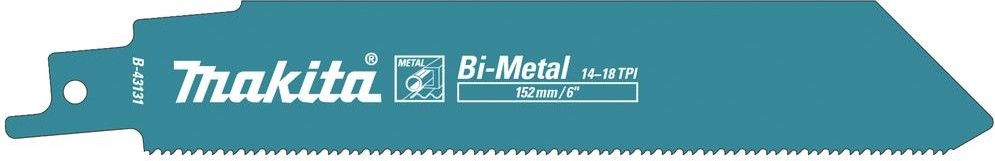 Полотна для сабельных пил MAKITA B-43131 для металла 152x1,1x14+18tpi, 5 шт.