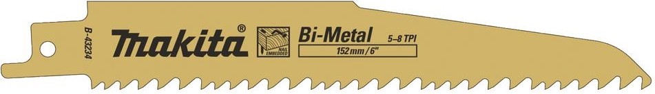 Полотна для сабельных пил MAKITA B-43234 для дерева/металла 152x1,6x5-8tpi, 5 шт.