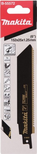 Полотна для сабельных пил MAKITA B-55572 для металла 152x1,25x8tpi - изображение 2
