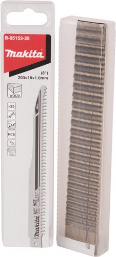 Полотна для сабельных пил MAKITA Super Express для дерева 203х1,0х6-10tpi, 25 шт. B-05153-25