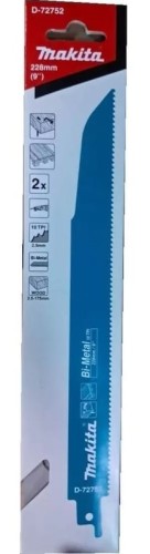 Полотна для сабельных пил MAKITA D-72752 по древесине с гвоздями 228x1,25x10tpi, 2 шт.