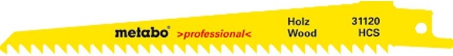Полотна для сабельных пил METABO S644D 150x1,25/4,0 мм HCS (2шт.) 631120000