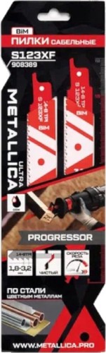 Полотна для сабельных пил METALLICA Ultra S123XF 150/125мм шаг 1,8-3,2мм, BiM Progressor, по металл 908389