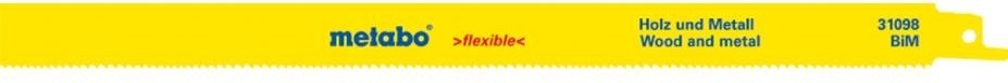 Полотна для сабельных пил METABO S1222VF 300x0,9/1,8-2,6мм BiM (2шт.) 631098000