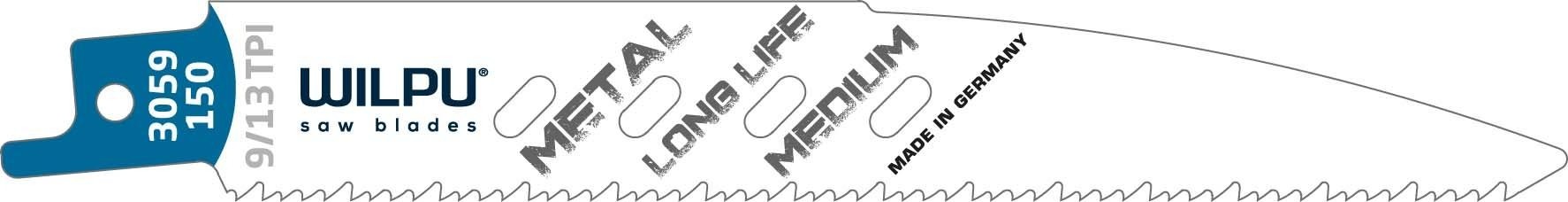 Полотна для сабельных пил WILPU 3059/150 bi-металл 2,5-3,5 мм 5шт/уп
