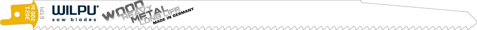 Полотна для сабельных пил WILPU 3021/300 bi bi-metall по дереву, быстрый прямой рез 5шт/уп 1228000005