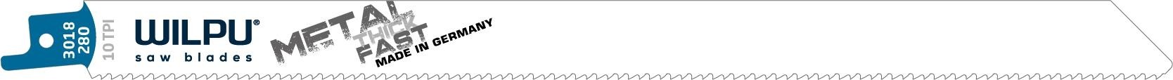 Полотна для сабельных пил WILPU 3018/280 нерж.ст. 3,5-5 мм, цвет.мет 5шт/уп 1482800005