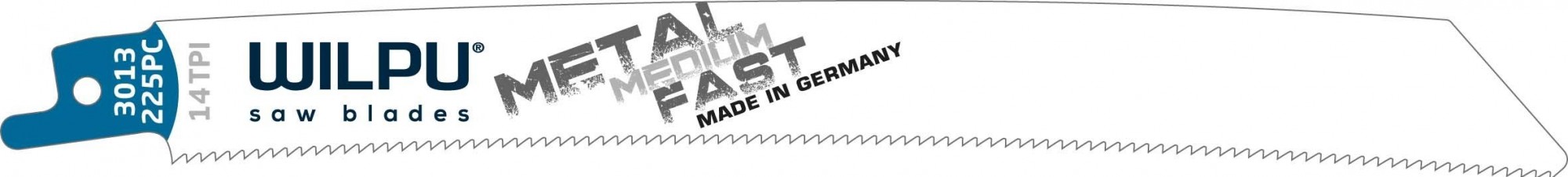 Полотна для сабельных пил WILPU 3013/225 PC нерж.ст., цвет.мет от 2,5 до 3,5 мм 5шт/уп 1472200005
