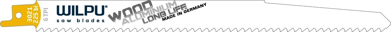 Полотна для сабельных пил WILPU 3021/225 bi bi-metall по дереву, быстрый прямой рез 5шт/уп 1227200005