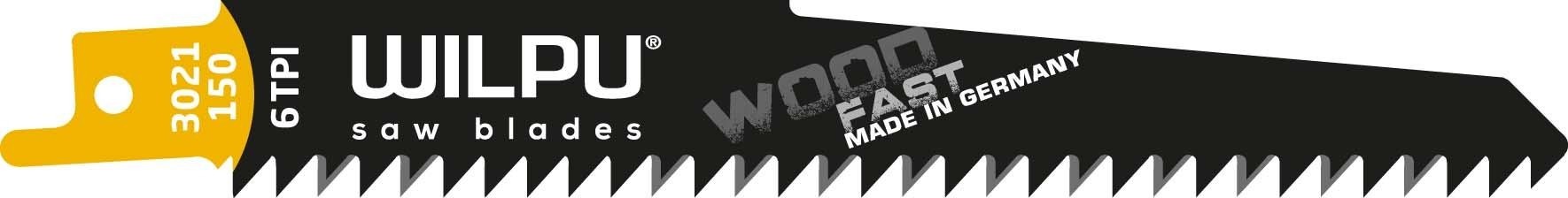Полотна для сабельных пил WILPU 3021/150 древесины, пластмассы, гипсокартона 5шт/уп 1221500005