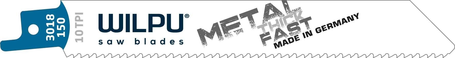 Полотна для сабельных пил WILPU 3018/150 bi нерж.ст. 3,5-5 мм, цвет.мет 5шт/уп 1481500005