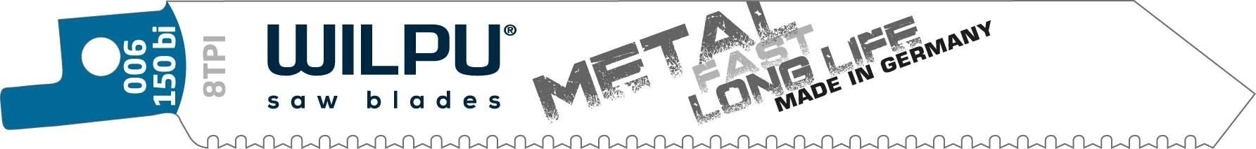 Полотна для сабельных пил WILPU 006/150 bi металла, дерева с ост.металла (быстрый точный рез) 1851500005