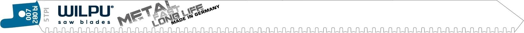 Полотна для сабельных пил WILPU 007/280 bi цвет.металлов от 1,5мм (быстрый точный рез) 5 шт/у 1862800005