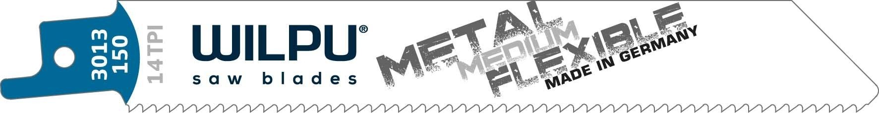 Полотна для сабельных пил WILPU 3013/150 нерж.ст., цвет.мет 2,5-3,5 мм 5шт/уп 1461500005