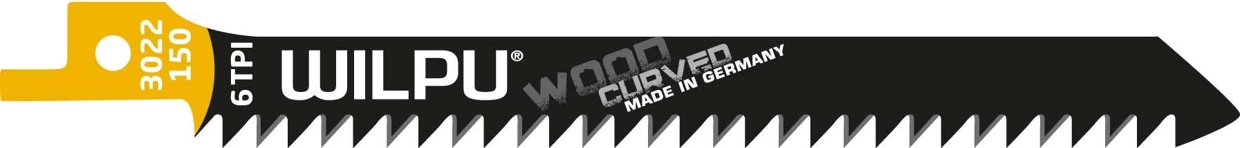 Полотна для сабельных пил WILPU 3022/150 по дереву, криволинейный рез 5шт/уп 1231500005