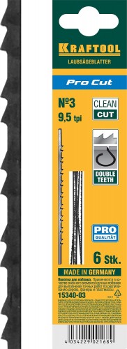 Полотно для пил по дереву KRAFTOOL Pro Cut 15340-03 с двойным зубом 130мм, 6шт. 15340-03