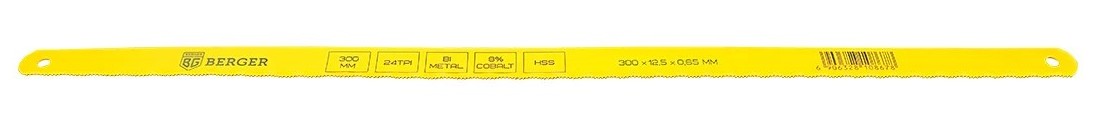 Полотно для пил по металлу BERGER BG1848 сменные для ножовки 300 мм, BI-METAL, 24TPI 2шт.