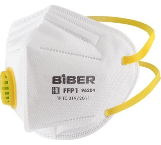 Полумаска фильтрующая Biber 96204 с воздушным клапаном ffp1 Тов-205897