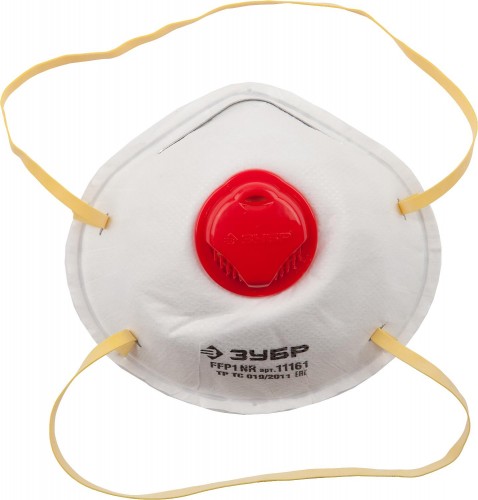 Полумаска фильтрующая ЗУБР ЭКСПЕРТ класс защиты FFP1 коническая с клапаном 11161