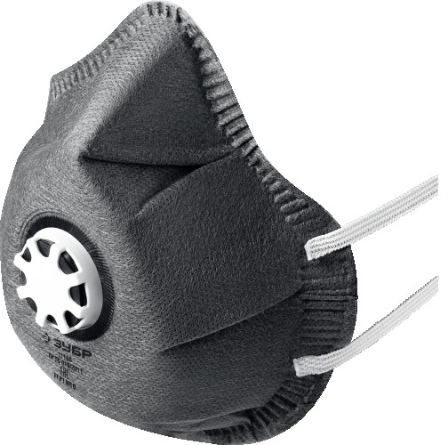 Полумаска фильтрующая ЗУБР ФГ-95 коническая с угольным слоем, FFP2 11168-2