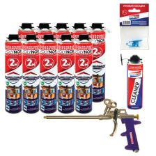 Комплект Polynor для теплоизоляции кровли 10 м2: утеплитель 10 шт, очиститель, насадка, пистолет - изображение 7